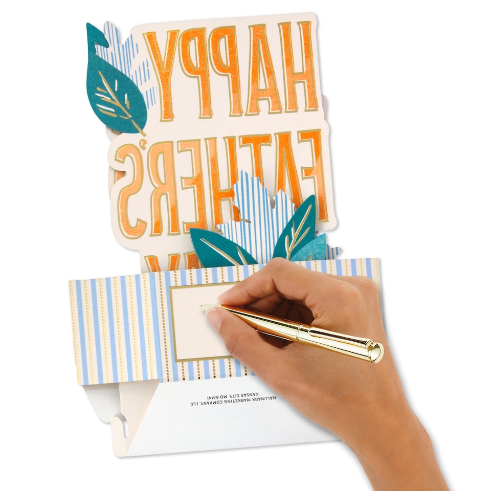 image 1 of Hallmark Paper Wonder Father's Day Card - 3D Pop-Up Leaves Design