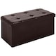 image 1 of HOMCOM Storage Ottoman Tool Box Faux Leather Folding Bench Foot Rest, Brown