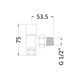 image 2 of Angled Square Radiator Valves, Sold in Pairs - Chrome