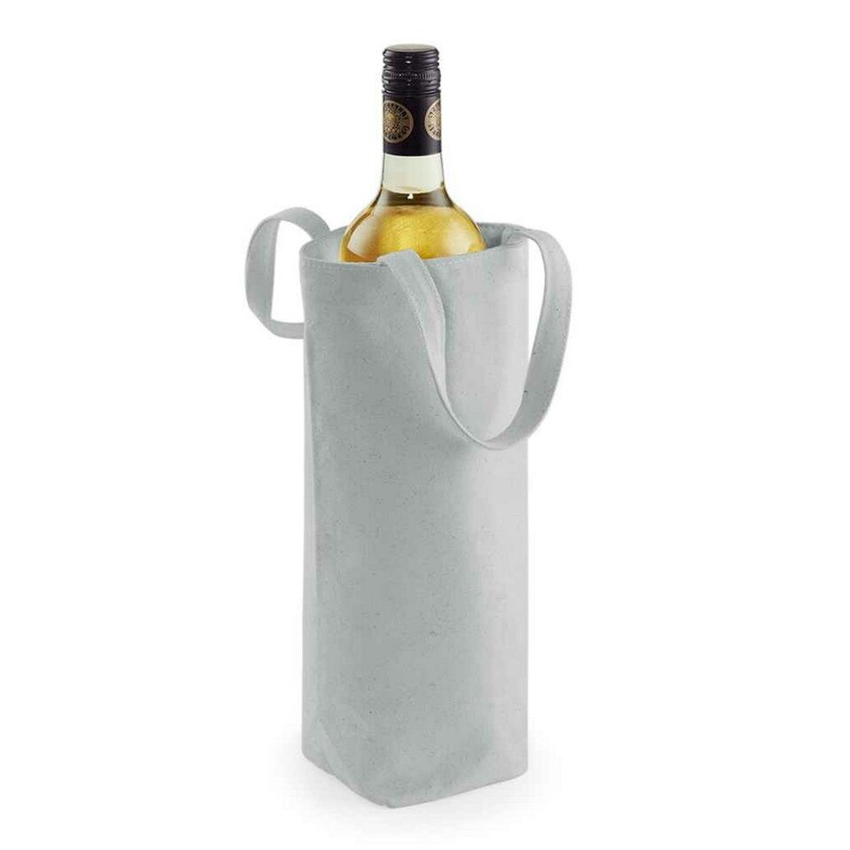 image 1 of Westford Mill Fairtrade Bottle Bag - Light Grey - One Size