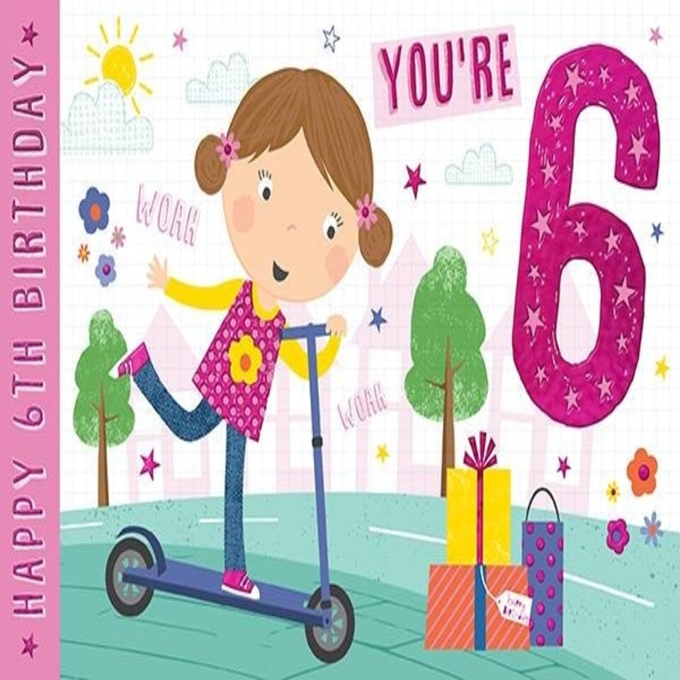 Words 'n' Wishes Traditional Age 6 Birthday Card for Girl