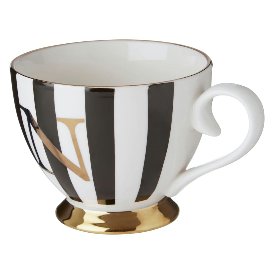 image 1 of Interiors By Premier Personalized Duchess N Letter Monogram Mug, Regal Design Coffee Mug For Kitchen, Durable Mug For Breakfast