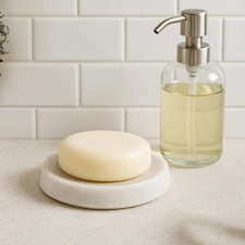 Interiors by Premier Off White Marble Soap Dish, Elegant Natural Soap Holder with Recessed Tray, Smooth Textured Bath Soap Dish