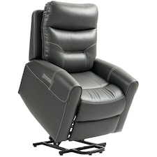 HOMCOM Overstuffed Riser and Reclining Chair with USB Ports, Remote, Grey Grey