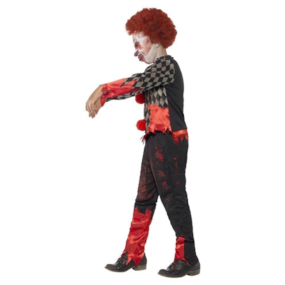 image 1 of Zombie Clown Deluxe Fancy Dress Costume Kids Unisex Large - Age 10-12