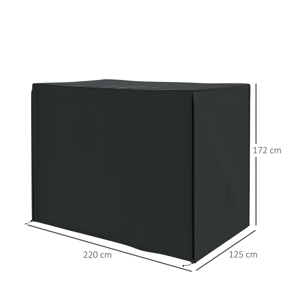 image 1 of Outsunny 3 Seater Garden Swing Cover, Windproof and Anti-UV | Black | Black | 220L x 125W x 172Hcm