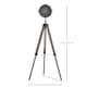 image 5 of HOMCOM Floor Lamp with Adjustable Tripod for Living Room Bedroom, Vintage Spotlight Reading Lamp with Wood Legs, 115155cm, Grey