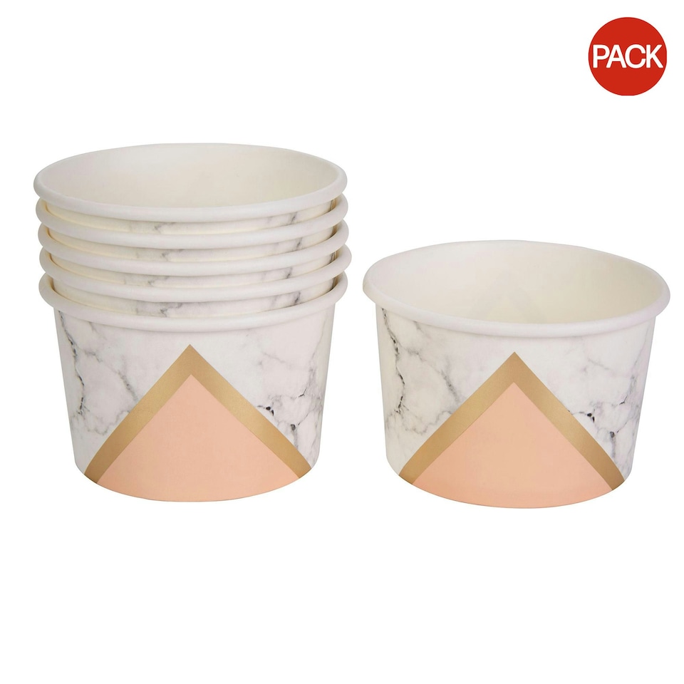 Neviti Marble Effect Tub (Pack of 8) - Peach/Gold - One Size