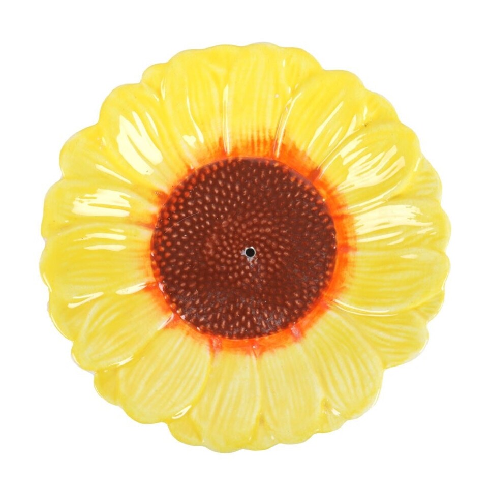 image 1 of Something Different Sunflower Incense Holder - Yellow/Brown - One Size