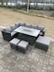 image 1 of Fimous 9 Seater Rattan Corner Sofa Set Gas Firepit Dining Table Set Patio Heater Burner With Big Footstool Dark Grey Mixed