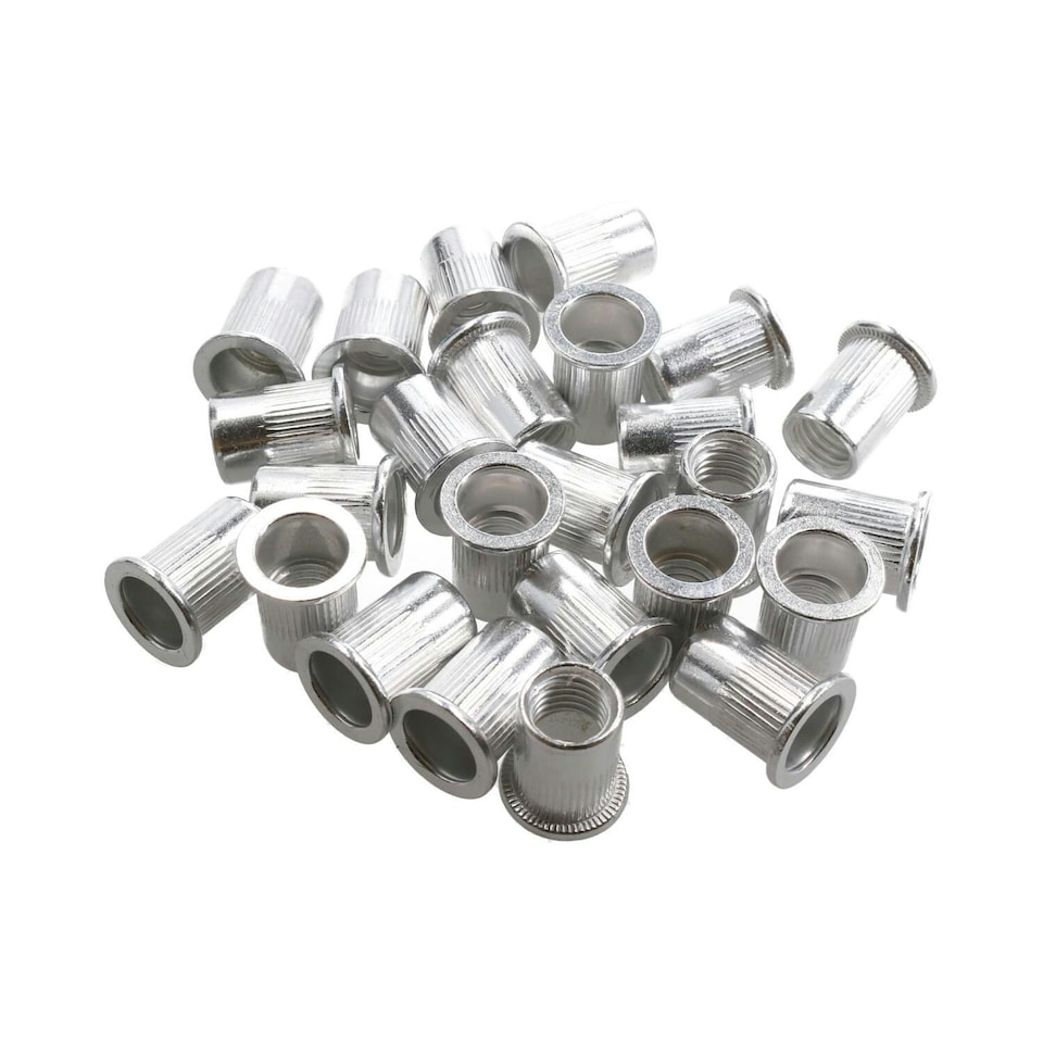 image 1 of M10 Alu Nut Serts Riveting Nuts Rivet Threaded Inserts Blindnut Rivnut 25pc
