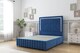 image 1 of Sloomy Boston Chrome Navy Plush Divan Bed Base 2 Drawers Foot-End With 26 Inch Strutted Headboard & 12 Inch Matching Footboard | Blue | Navy | Super King | 1