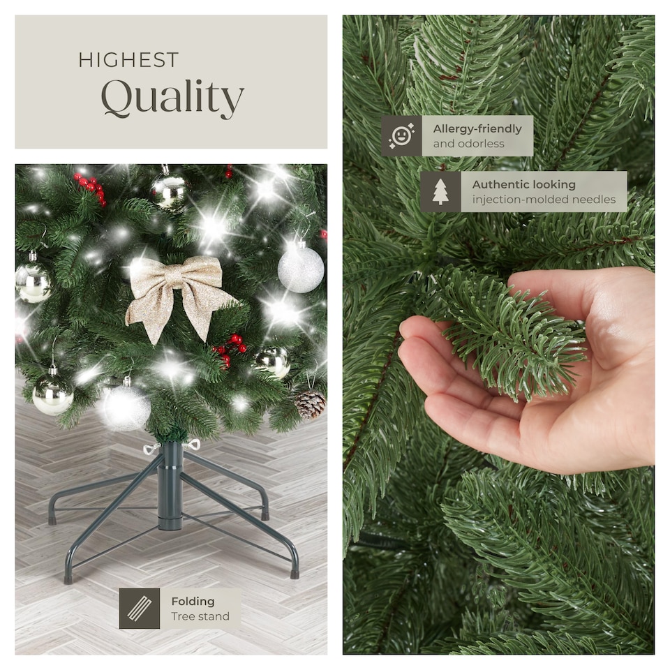 image 1 of Christmas Tree Prancer - artificial in green, injection moulded needles | Green | green | 7.5ft | 1