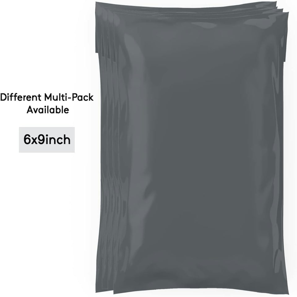 image 1 of Straame Grey Mailing Bags, Self-Seal, Tear-Resistant, Lightweight, (06x09), Pack of 100 | Grey | One Size | 100