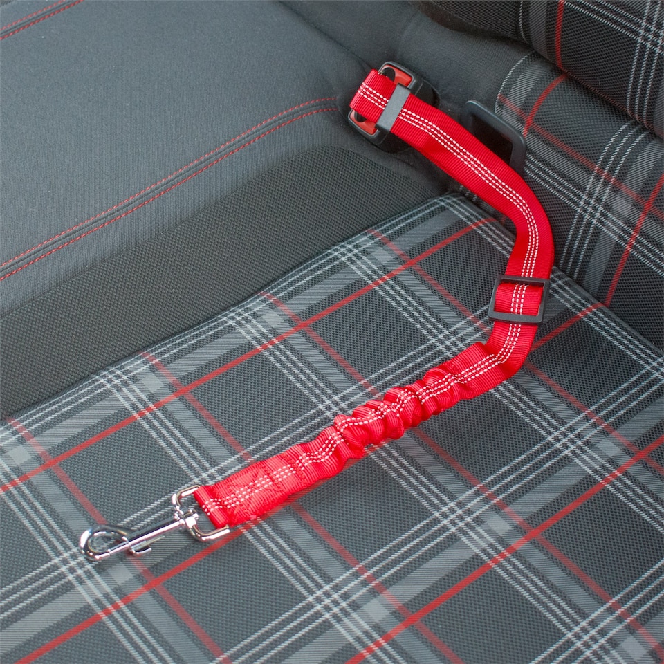 image 1 of KCT Red Car Seatbelt for Dogs - 2 Pack Red | L