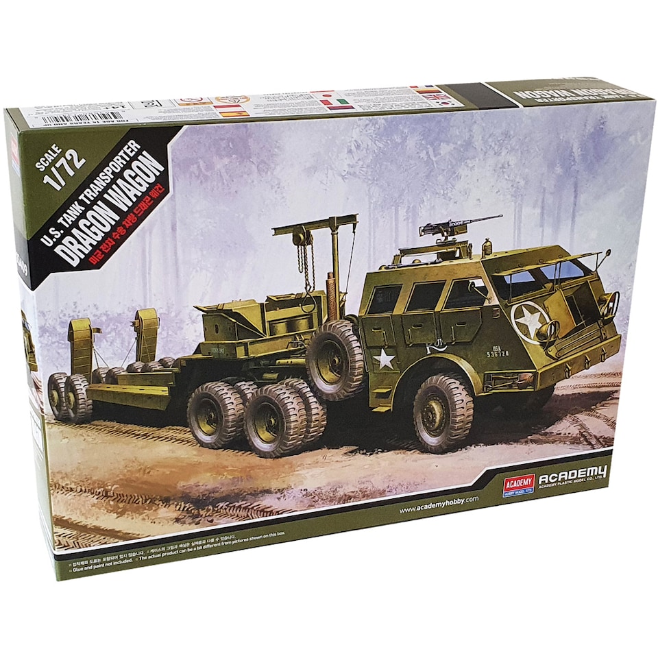 image 1 of Academy U.S. Tank Transporter Dragon Wagon Model Kit Scale 1-72