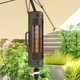 image 9 of Outsunny Electric Umbrella Parasol Mounted Patio Heater for 25-70 mm Poles, 2000 W Outdoor Garden Heater with 2 Heat Setting, 6 ㎡ Coverage, Tip-Over Protection, Black