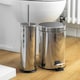 image 5 of Harbour Housewares Round Toilet Brush & Bin Set - Chrome