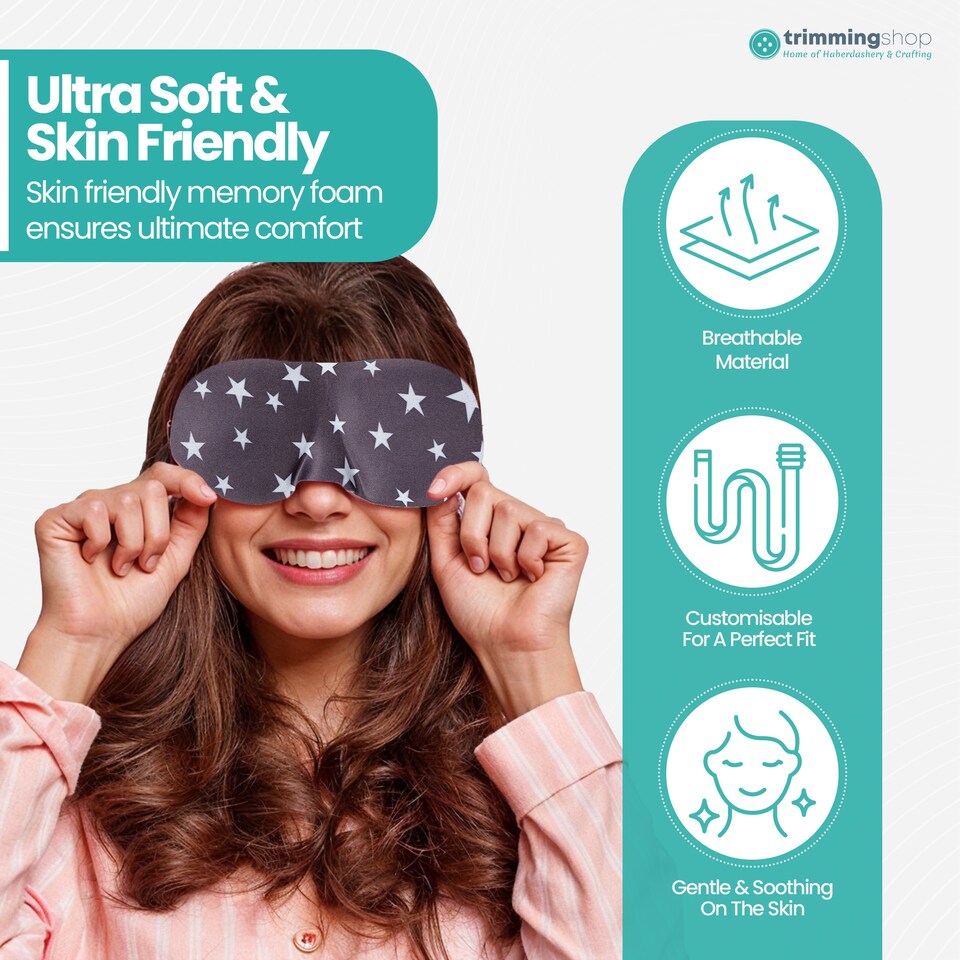 image 1 of 3D Stars Printed Sleep Eye Mask with Adjustable Strap