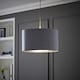image 2 of ValueLights Reni Large Grey And Chrome Ceiling Pendant Shade | Grey