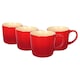 image 1 of Argon Tableware New Bone China Mugs - 330ml - Red Ombre - Pack of 4 | Red | Red | 4