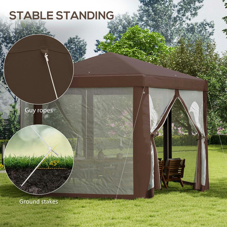 image 1 of Outsunny Hexagonal Garden Gazebo Party Tent Patio Marquee Canopy