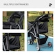 image 5 of PawHut Pet Stroller Pushchair Carrier for Cat Puppy with 3 Wheels Black