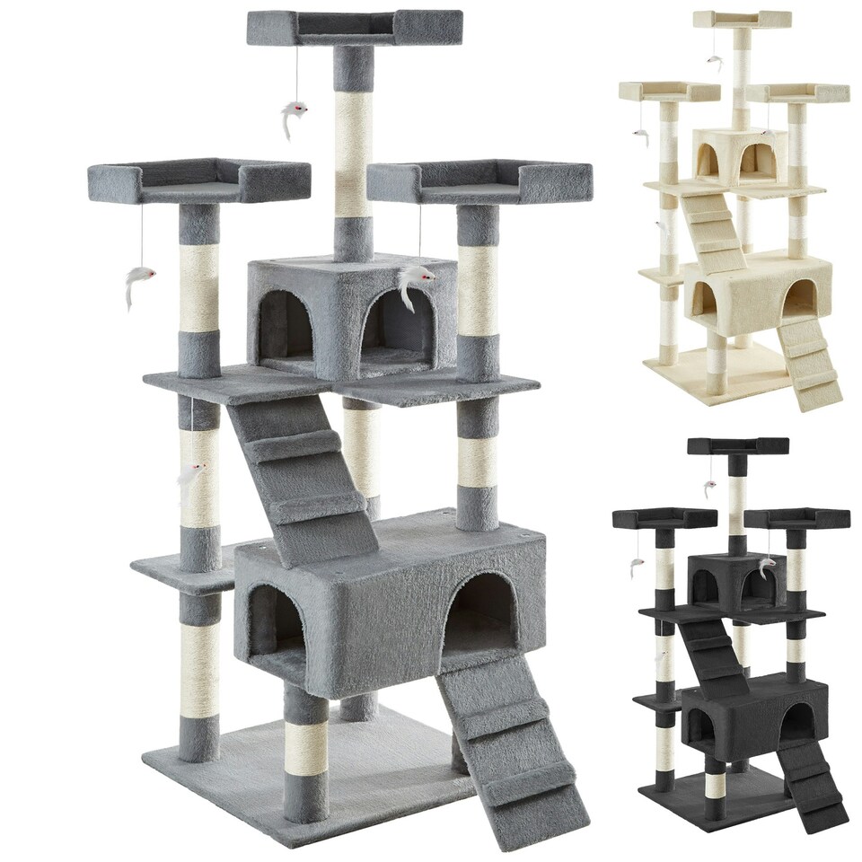 image 1 of Cat Tree Barney - 170 cm, sisal cat scratching posts - Grey
