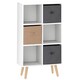 image 1 of HOMCOM Freestanding 6 Cube Storage Cabinet Unit w  3 Fabric Drawers Handles Home Office Organisation Shelves Furniture