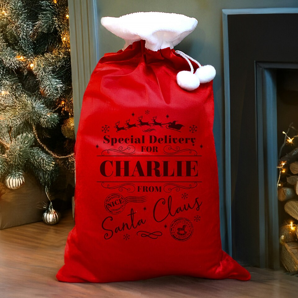 image 1 of Personalised Special Delivery Red Sack