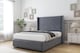 image 3 of Sloomy Stratford Steel Plush Divan Bed Base No Drawers With 54 Inch Wingback Headboard & 12 Inch Matching Footboard | Grey | Steel | Small Double | 1