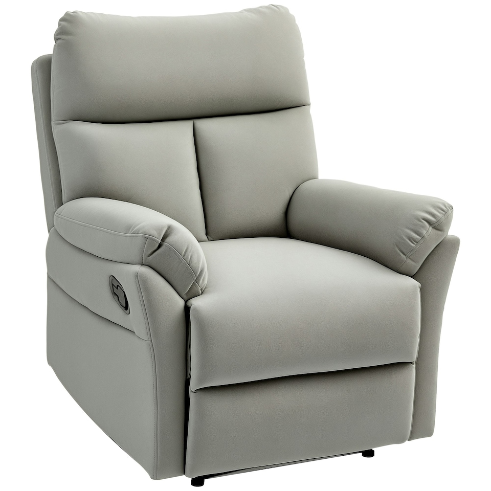 image 1 of HOMCOM Recliner Armchair, Reclining Chair with Adjustable Leg Rest Grey 