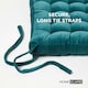 image 4 of Homescapes 4 x Seat Pads Luxury Cotton Velvet Indoor Outdoor Garden Dining Cushion | Green | 40 x 40 cm | 4