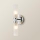 image 4 of ValueLights Canya Chrome 2 Way IP44 Frosted Glass Wall Light & Bulbs | Silver