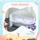 image 8 of ZONEKIZ Foldable Baby Bathtub w Non-Slip Support Legs, Cushion Pad - Purple