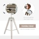 image 4 of HOMCOM Vintage Tripod Table Desk Lamp Bedside Light Copper Finish Wooden Base