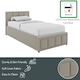 image 6 of Vida Designs Vanita Single Ottoman Lift Up Storage Space Fabric Bed Frame, Beige