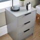 image 6 of Bedside 3 Drawer Storage Grey Clothing Nightstand Organiser Bedroom Cabinet Unit