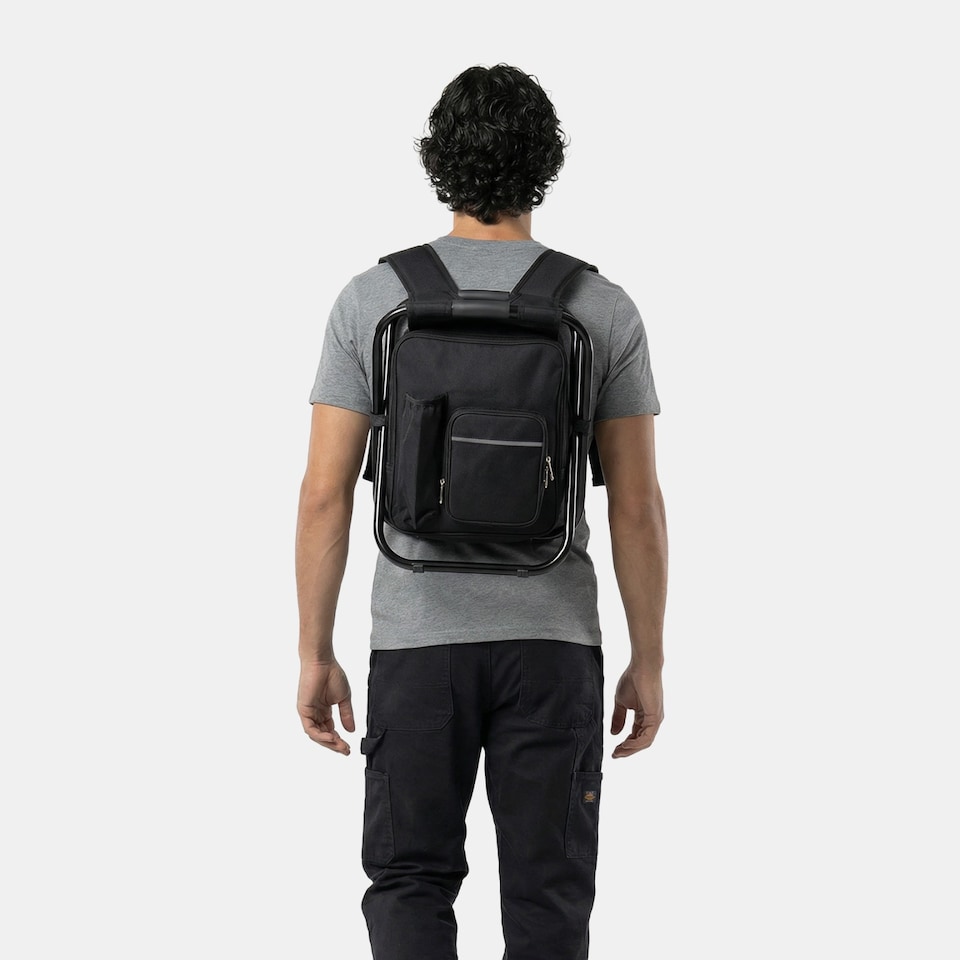image 1 of OHS 3-in-1 Camping Backpack Folding Stool Cooling Bag Chair Rucksack Seat