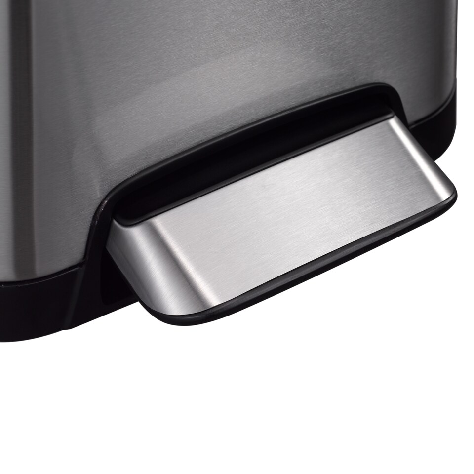 image 1 of Ecofly Recycling Bin 20+20L | Silver | Stainless Steel | 40L
