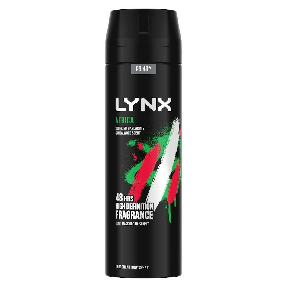 Lynx Aerosol Bodyspray Africa 200ML (Pack of 6)