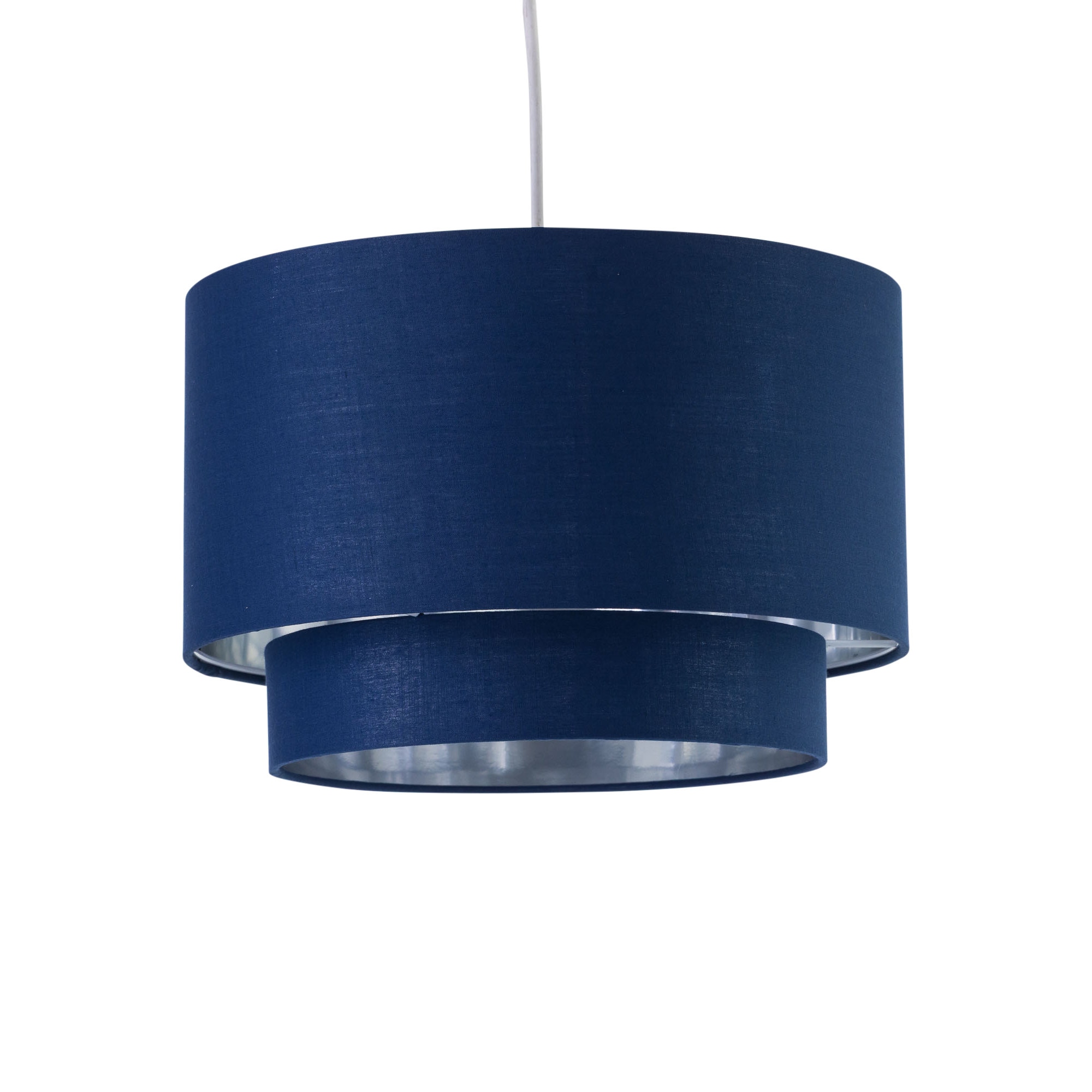 Kozy - Navy Blue and Silver 30cm Pendant Shade Blue Silver Large 1