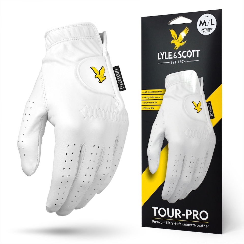 image 1 of Lyle & Scott Cabretta Leather Golf Glove Left Hand Glove for Right Handed Golfer - M