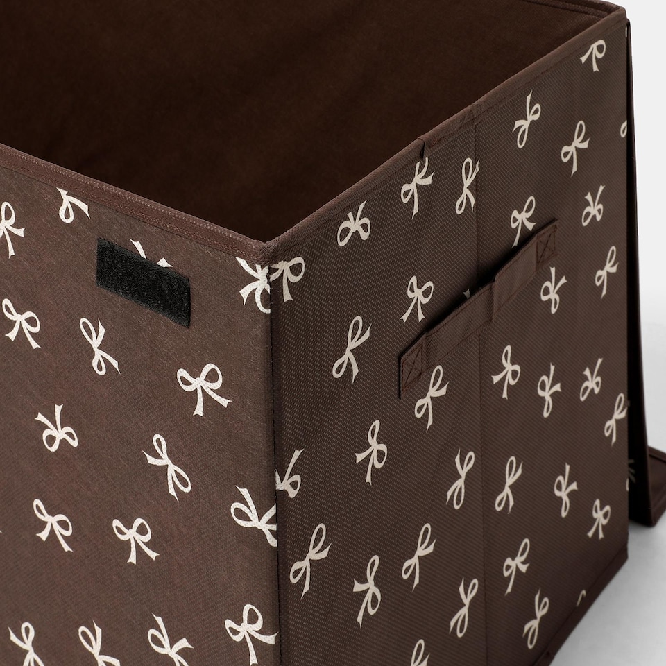 image 1 of OHS Bows Foldable Fabric Storage Box Toy Organiser with Lid