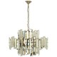 image 1 of Interiors by Premier Small Nickel Plated Chandelier, Crystal Glass and Stainless Steel Pendant Light, Statement Ceiling Fixture Silver