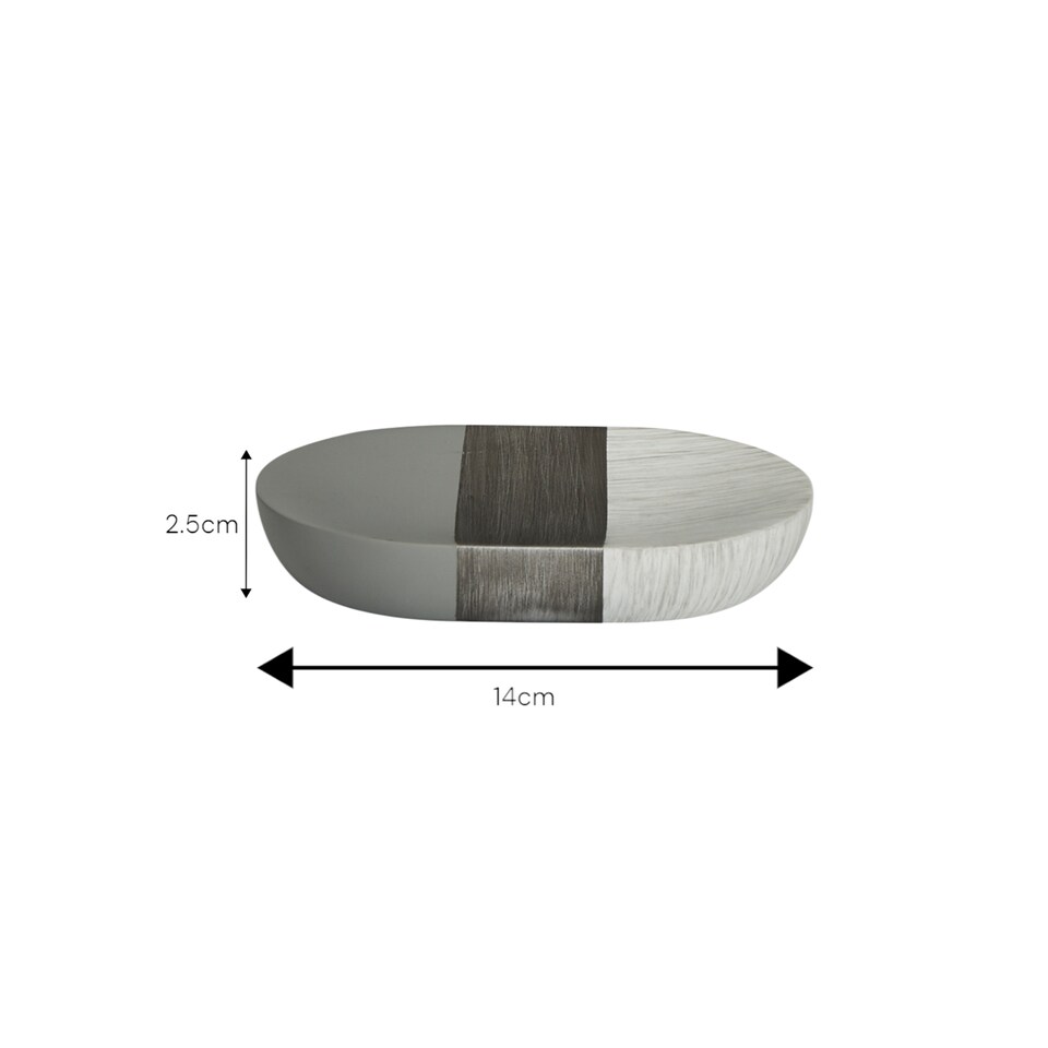image 1 of Showerdrape Luxe Grey/White Soap Dish | Multi | 1
