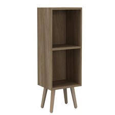2-Tier Cube Display Cabinet with Scandinavian Legs | Brown | Oak & Pine | 1