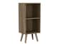 image 1 of 2-Tier Cube Display Cabinet with Scandinavian Legs | Brown | Oak & Pine | 1