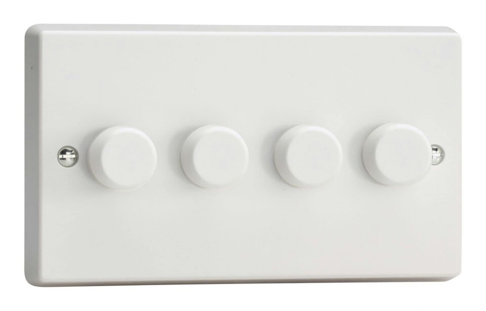 Varilight Leading & Trailing Edge 4 Gang White PVC  For Halogen lamps | Multi