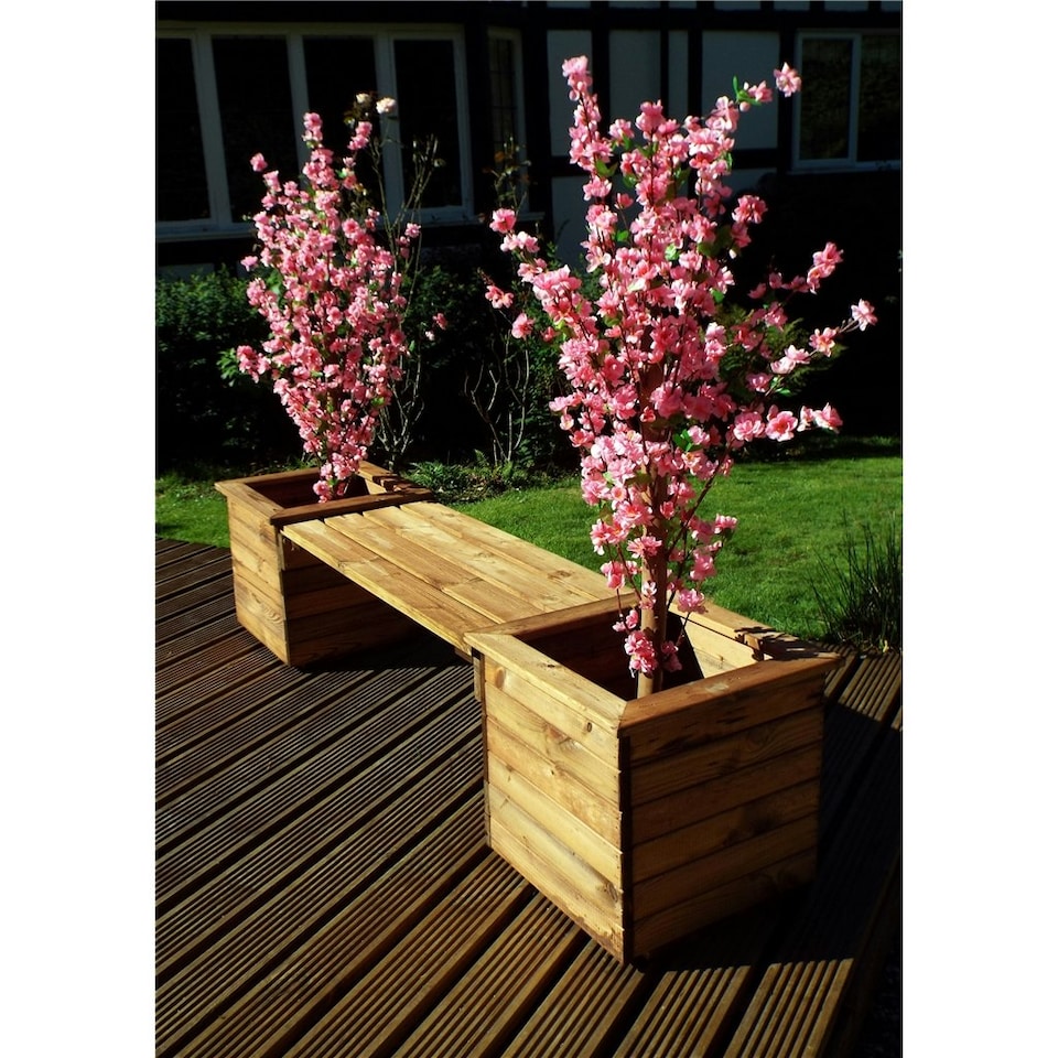 image 1 of Deluxe 2 Planter Bench With 1 x Green Bench Cushion